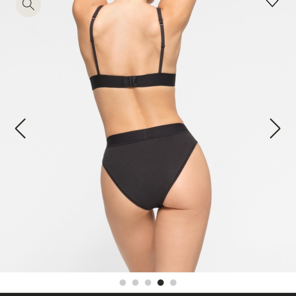 Skims Cotton Rib Mid Rise Brief - Soot - Large - Picture 2 of 7